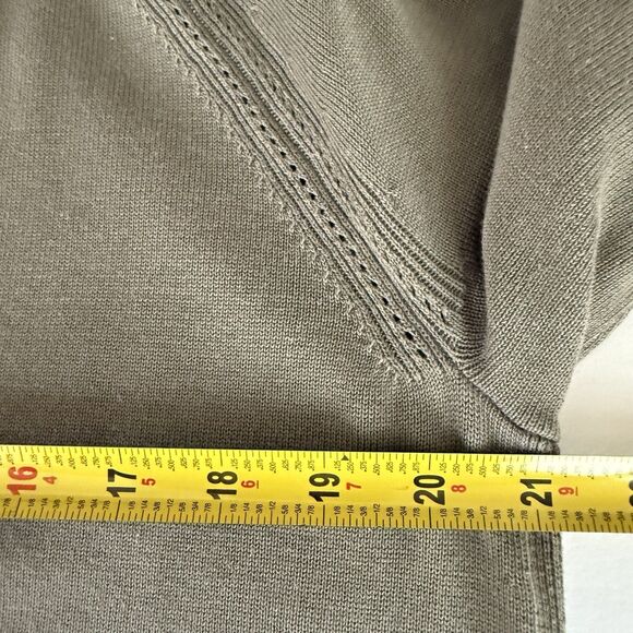 Talbots Sagebrush Olive Gold Tipped Girlfriend Cardigan Sweater Size Large - Picture 10 of 14